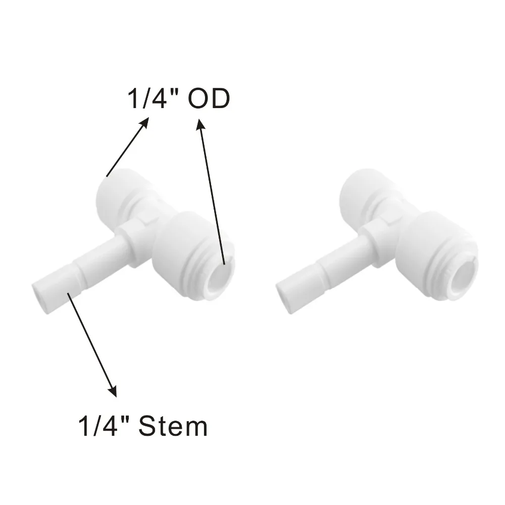 Stem Tak Tee 1/4 "Quick Connect Fitting Onderdelen Voor Water Filters En Ro Systemen-2 Pack