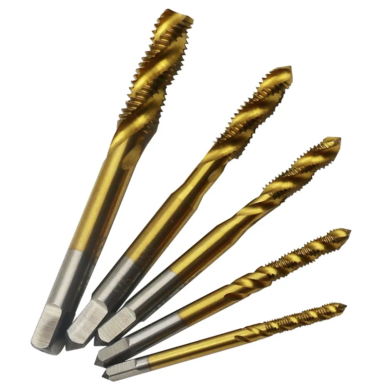 Brocas Mini M3 M4 M5 M6 M8, en espiral, puntiagudas, formación de rosca, juego de brocas de grifo de tornillo métrico, 5 uds.