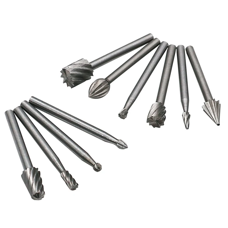 Imagem -03 - Hss Routing Router Bits Burr Rotary Tools Rotary Carving Faca Esculpida Cutter Tool Gravura Wood Working Usado para Dremel 10 Pcs