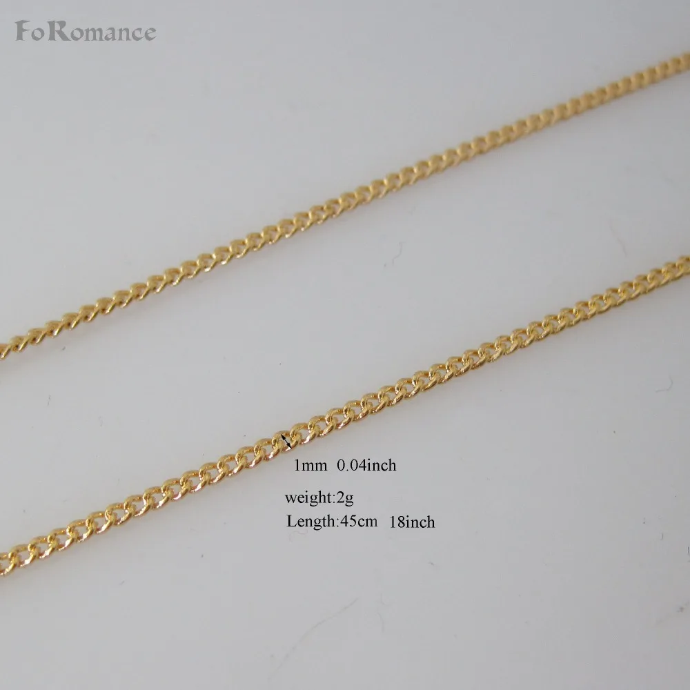 THREE LENGTH 45cm 50CM 60CM WIDTH 1MM 1.5MM YELLOW GOLD PLATED CIRCLE LINK CHAIN NECKLACE