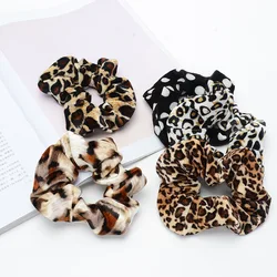 Mode Mädchen/Frauen Samt Haar Zubehör Leopard print DotTie Scrunchie Elastische Pferdeschwanz-halter Haar Elastische Bands