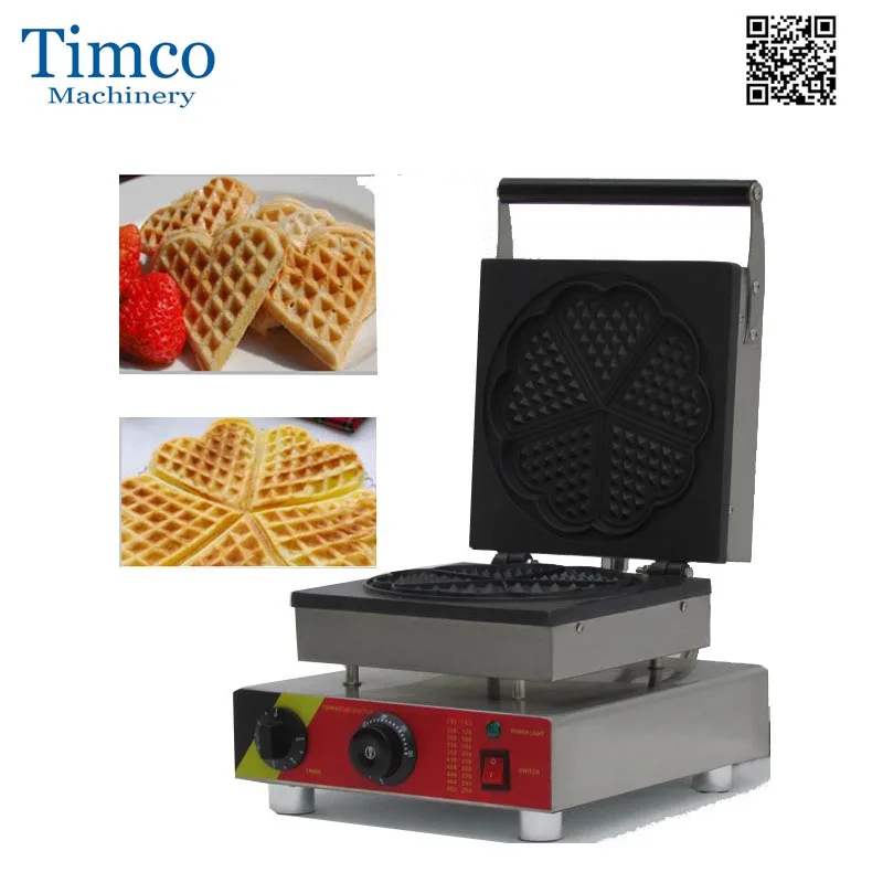 TIMCO Waffle Maker Electric 5PCS Heart Shape Waffle Baking Machine Toaster