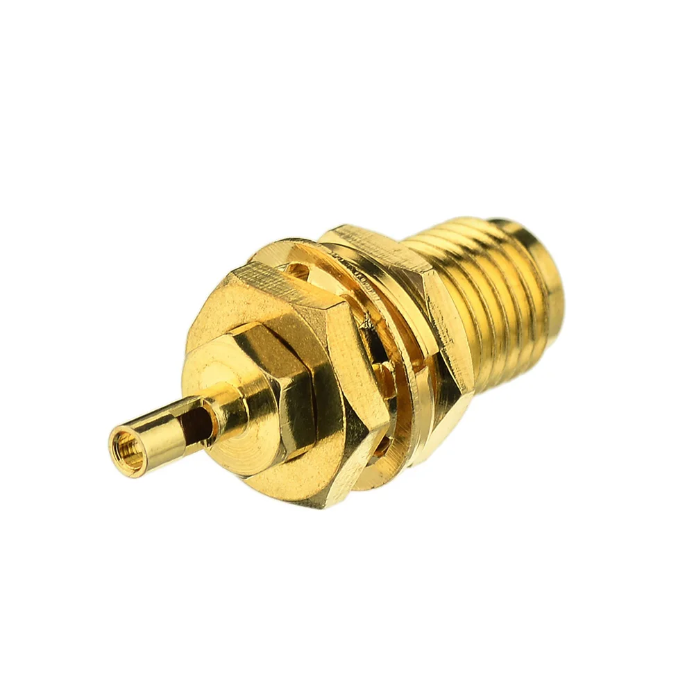 Eightwood RP SMA Bulkhead Jack Male Pin RF Coaxial Connector Adapter For RG178 1.13mm 1.37mm Cable Solder