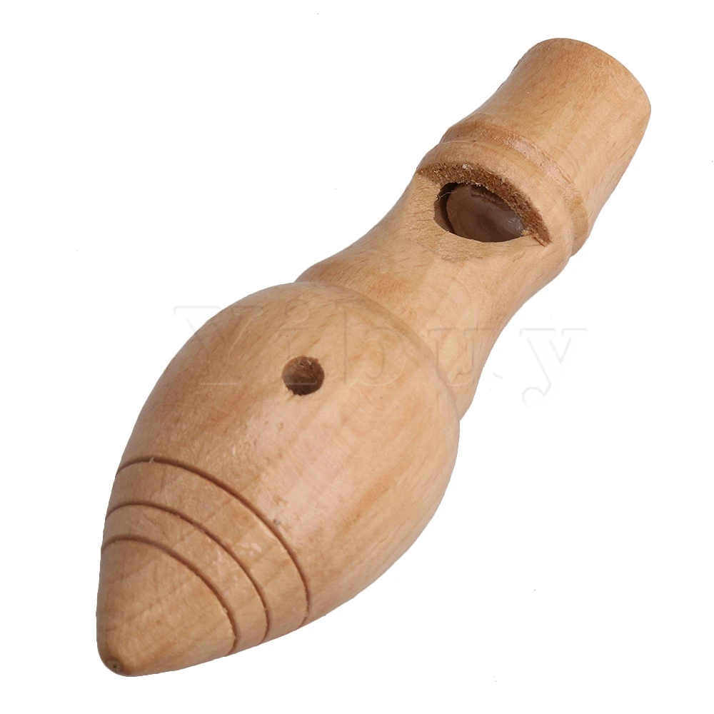 Yibuy  4.13x1.57inch Wooden Bird Caller Whistle Cuckoo Whistle Long Type for Kids Musical Toy Training Tool