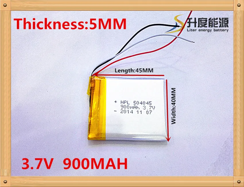1pcs/lot Dual handsome 3.7V lithium polymer battery 504045 900mah MP3 MP4 MP5 small toys