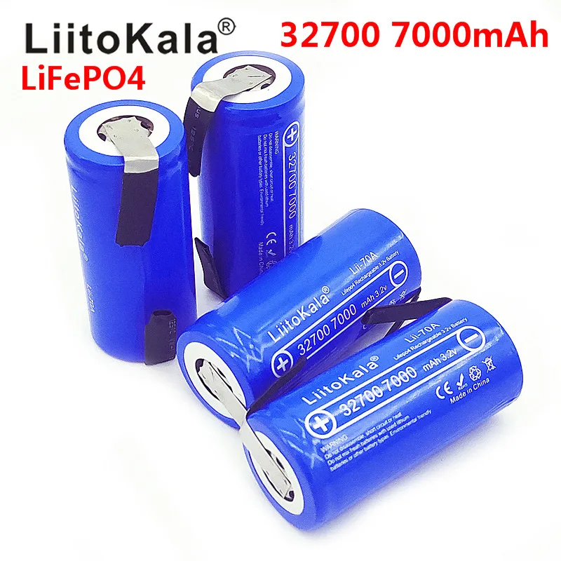 LiitoKala Lii-70A 3.2V 32700 7000mAh LiFePO4 Battery 35A Continuous Discharge Maximum 55A High power battery+Nickel sheets