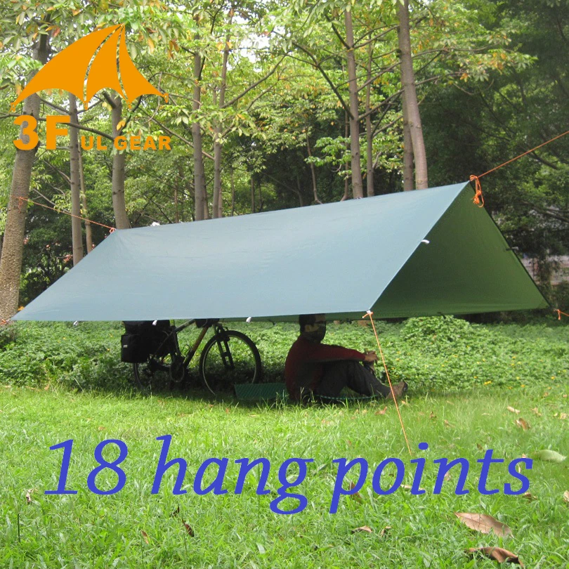 

3F UL Gear Ultralight Tarp Outdoor Camping Survival Sun Shelter Shade Awning Silver Coating Pergola Waterproof Beach Tent