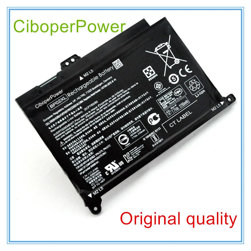 Original quality BP02XL HSTNN-LB7H HSTNN-UB7B battery For PC 15 AU010WM