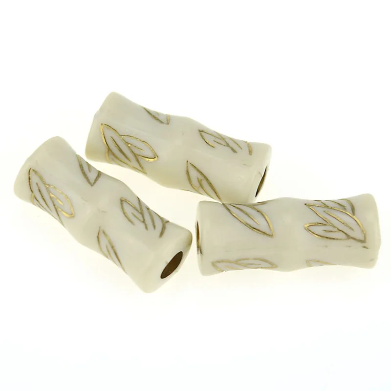 New Arrival Vintage Ethnic Fluted Corrugated Acrylic Antique Style Design Bamboo Tube Beads For Diy Bracelet Jewelry Making