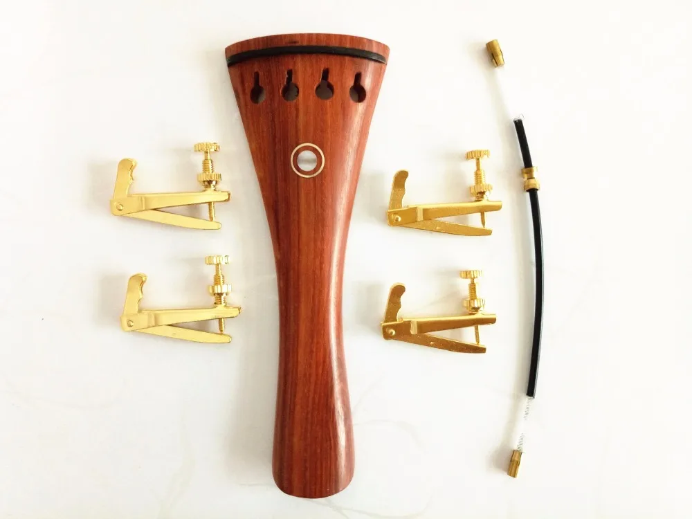 1pcs high quality rosewood Viola Tailpiece fixed golden fine tuners Tail gut viola accessories