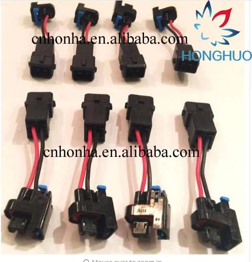 

LQ4, LQ9 4.8 5.3 6.0 Injectors to LS1 LS6 LT1 EV1 wire Harness Adapters 2 pin male to female connector wire harness