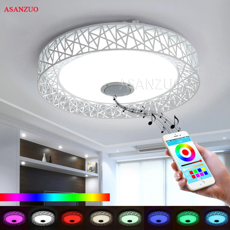 40cmModern LED ceiling Lights RGB Dimmable 36W APP Remote control Bluetooth Music light foyer bedroom Smart ceiling lamp 85-265V