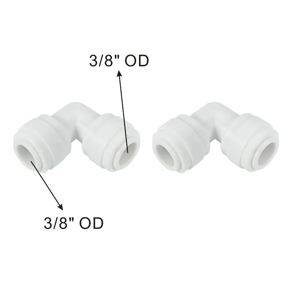 Union Elbow 3/8 "X 3/8" Cepat Menghubungkan QC Sistem Ro Fittings - 2 Pack