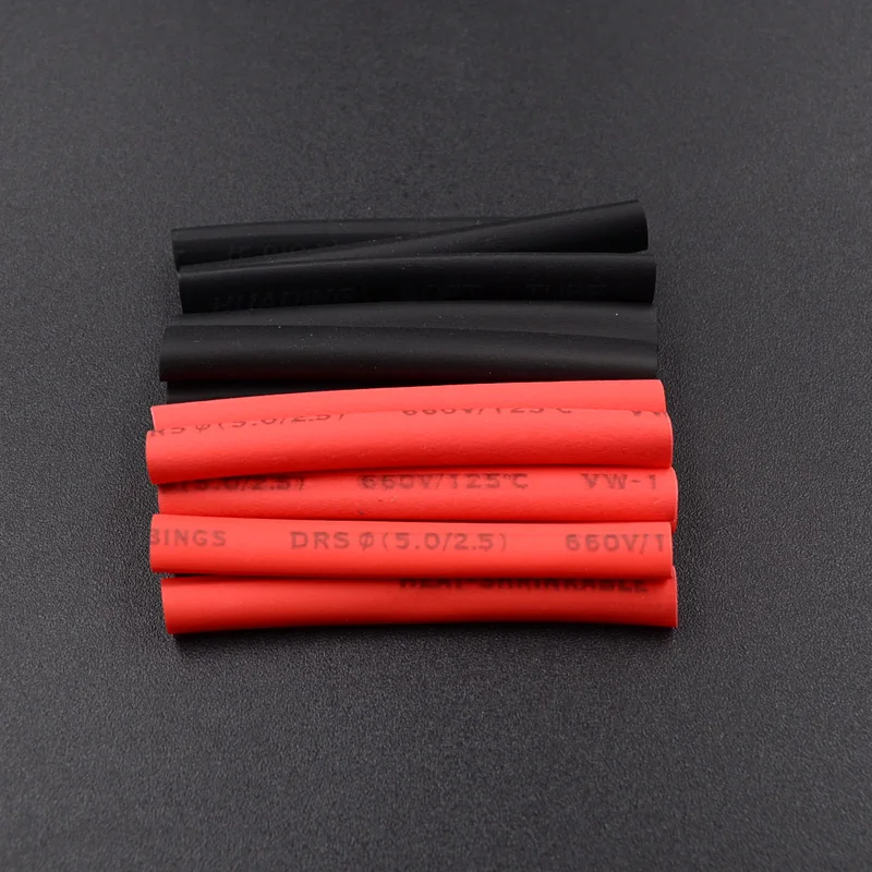 150 PCS Black And Red 2:1 Assortment Heat Shrink Tubing Tube Car Cable Sleeving Wrap Wire Kit