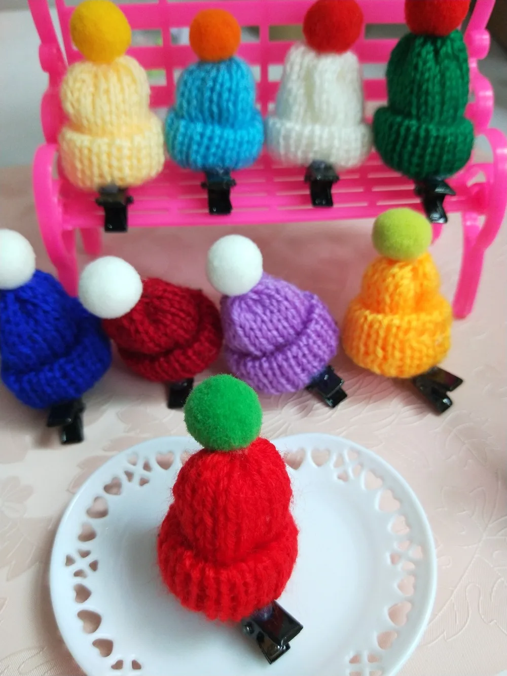 Handmade pet hairpin Simulation hair ball hat ornament cute dog headdress puppy hair accessories