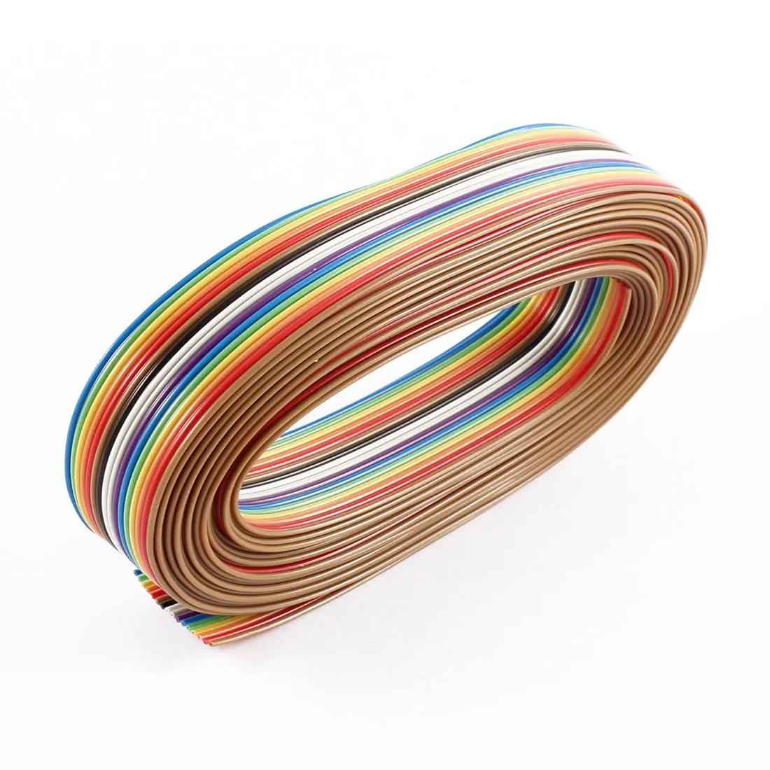 UXCELL 13Ft 4M Length 16 Way 16 Pin Rainbow Color Flat Ribbon Cable Idc Wire 1.27Mm Spacing Diy For Clean Terminations