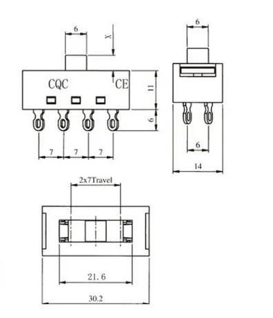 Original new 100% blower duct fittings switch toggle switch SK-10 3 file 8pin toggle switch XN-2-2308 8A250VAC