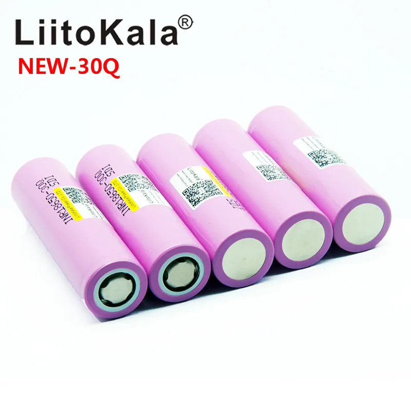 LiitoKala For  New INR18650 30Q 18650 3000mAh lithium Rechargeable battery For High discharge Batteries