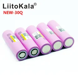 LiitoKala For  New INR18650 30Q 18650 3000mAh lithium Rechargeable battery For High discharge Batteries