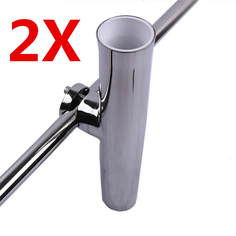 Boat Accessories 2X Stainless Steel Fishing Rod Holder For Boat Yacht Adjustable Clamp-on 7/8