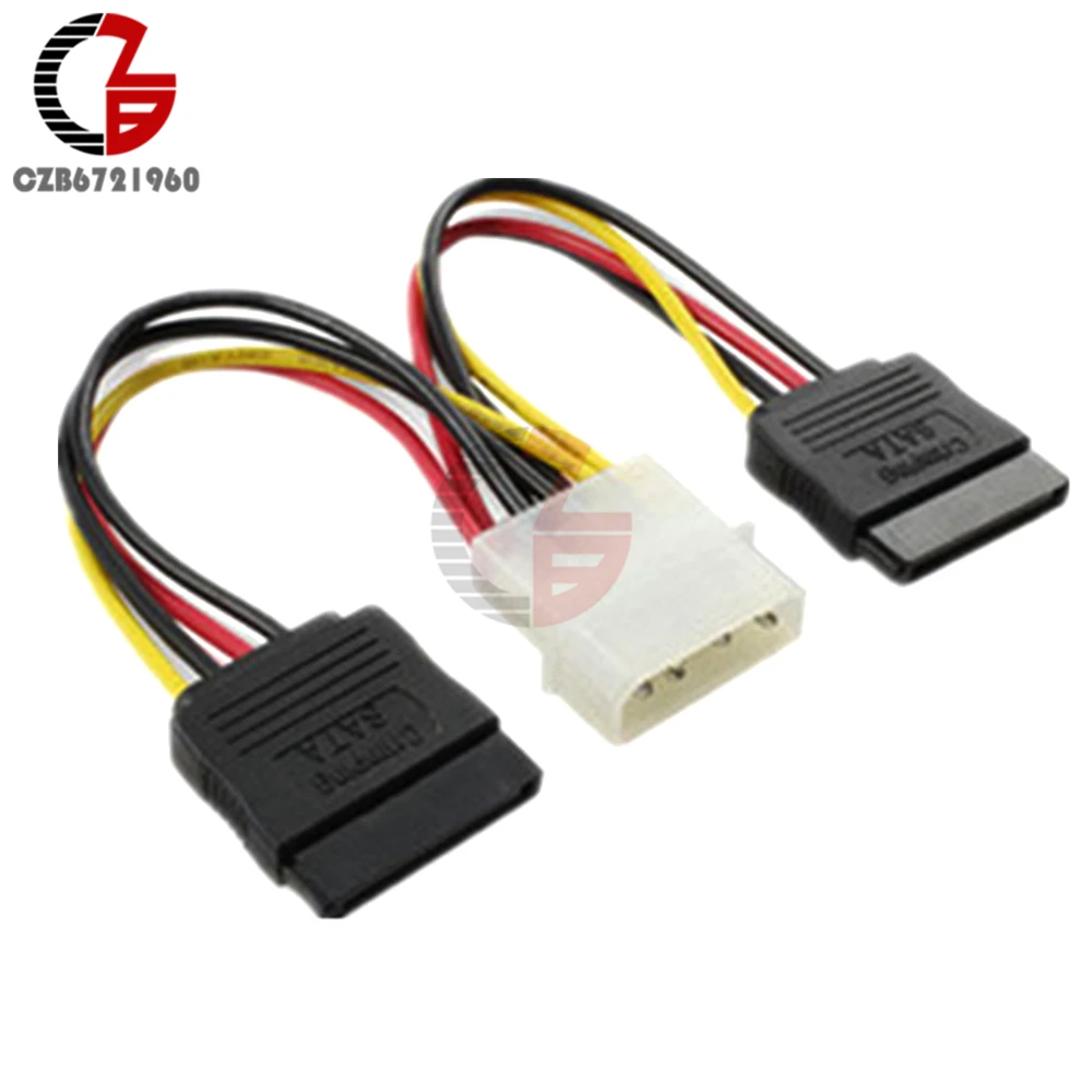 4 Pin Ide Molex Naar 2 Serial Ata Sata Y Splitter Dual Hard Drive Adapter Kabel Connector