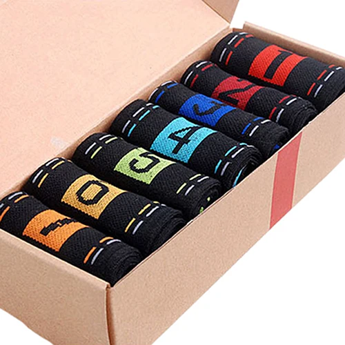 7 Pairs Calcetines Men\'s Harajuku Cotton Socks 7 Days 1 Week Comfortable Ankle Socks men calcetines hombre meias divertidas