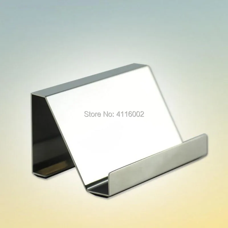 10pcs Stainless Steel Business Card Holder Name Card Stand Note Display Stand Modern Desktop Organizer