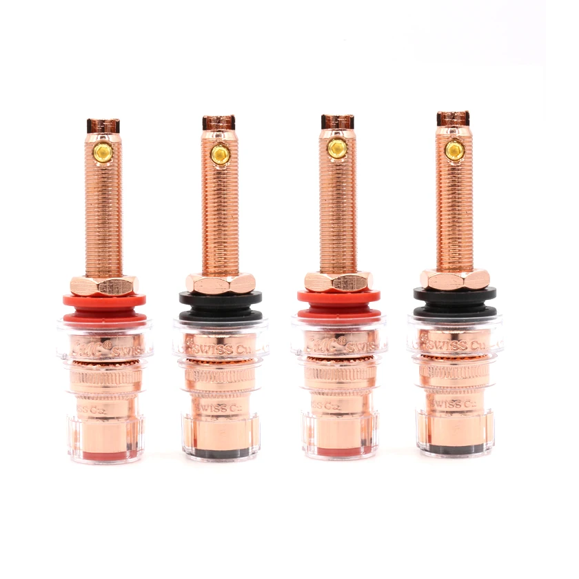 4Pcs Hi-End Eutectic Copper Red Coppper plated Speaker Amplifier Binding Post Terminal HIEND