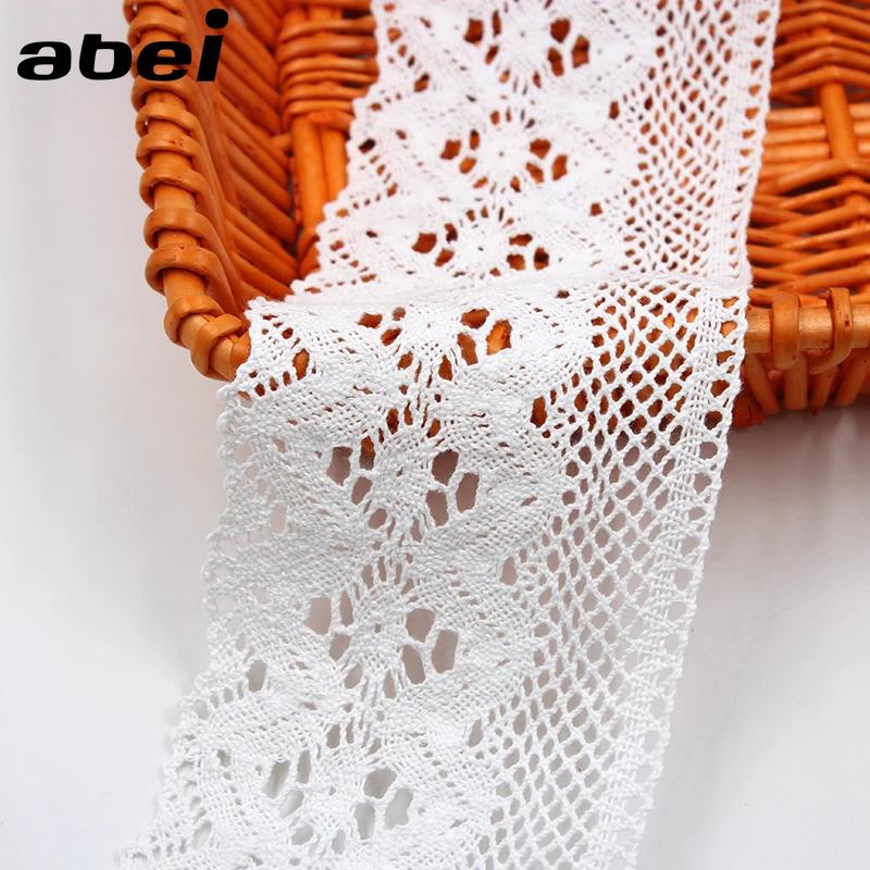 10.5cm width 1Yard White Black Cotton Lace trims Furnishing Wrap knitting Embellishments for clothes hometexile diy Accessories