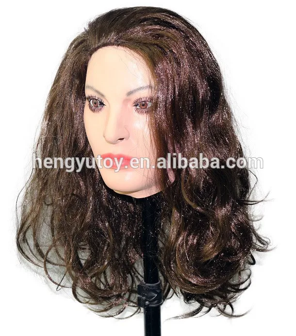 Realistic Human Face Mask Female Rubber Costume Party Props Latex Crossdressing Sexy Female Mask for Transgender Dress Up