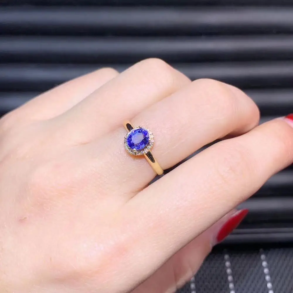 KJJEAXCMY đồ trang sức cửa hàng 18 k vàng dát sapphire tự nhiên nhẫn nữ mô hình hỗ trợ thử nghiệm