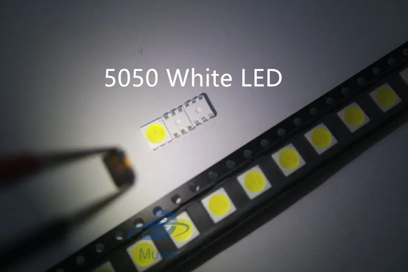 100pcs 5050 White SMD/SMT LED PLCC-6 3-CHIPS 5050 smd led 60MA Mid-power 10-18LM 0.2W