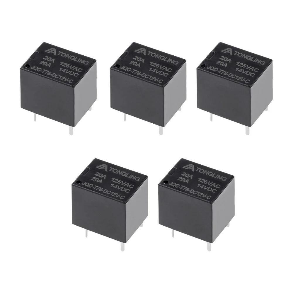 UXCELL 5Pcs JQC-T78-DC12V-C DC12V Relays Coil SPDT 5 Pin PCB Electromagnetic Power Relay For Automatic Control System Supplies - Image 2