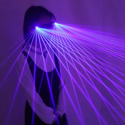 2 in 1 Multi-line Blue LED Laser Glasses Light Dancing Stage Show DJ Club Party Glasses Multi Beams For LED luminous Costumes