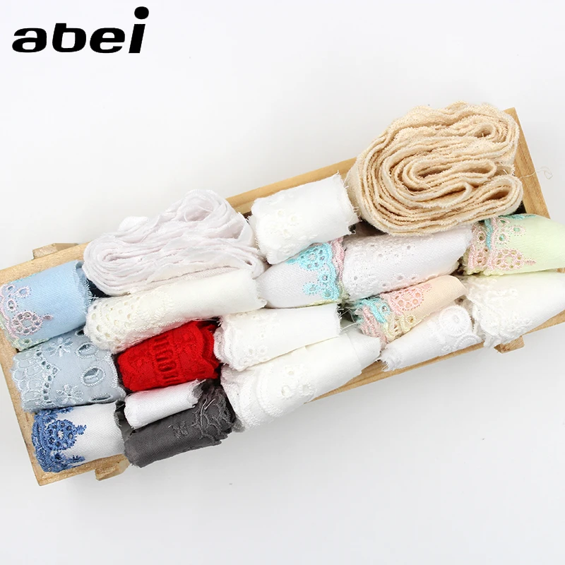 10 yards/lot colori della miscela di formato casuale Tessuto di Cotone Lace Trim Vestiti di Qualità Hometexile Decorazioni FAI DA TE Bambola