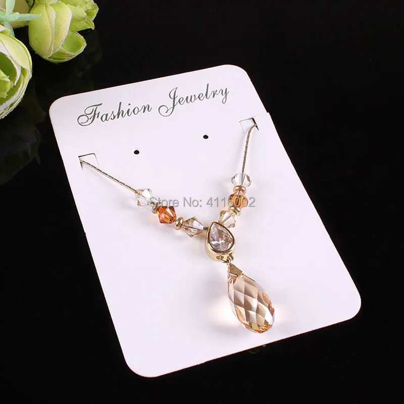 2000pcs 6.8*10cm Kraft Paper Jewelry Cards Necklace Displays Packaging Hanging Paper Holder Price Tag