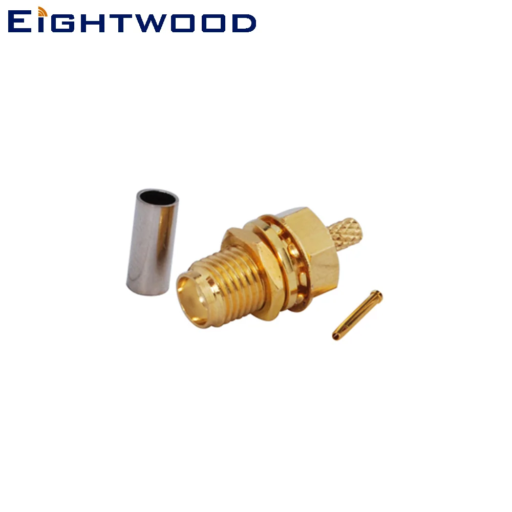 

Eightwood 5PCS SMA Jack Female Bulkhead RF Coaxial Connector Adapter Crimp LMR-100 RG174 RG316 Cable for Antenna Base Stations