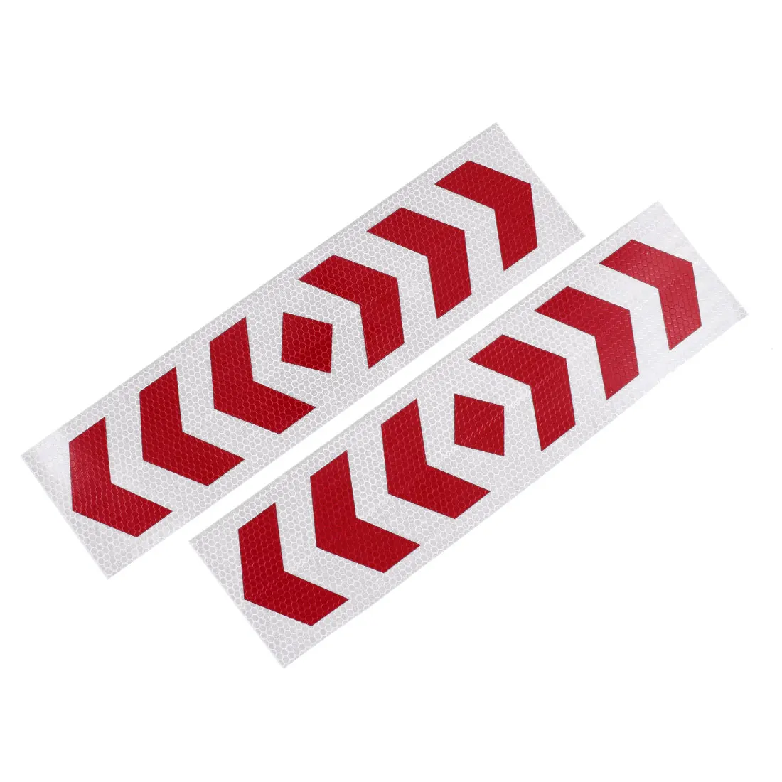 X Autohaux 2 Pcs Plastic Arrows Printed Type Car Suv Reflective Warning Sign Sticker Tape Red White