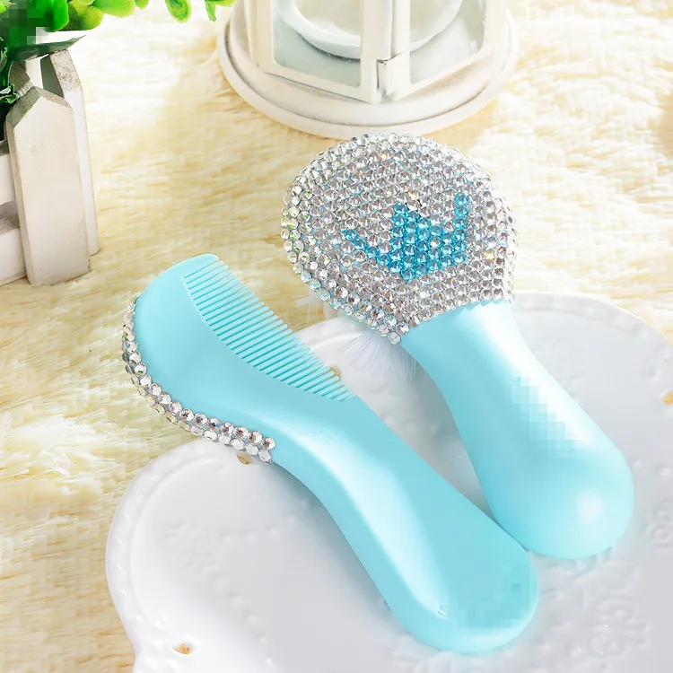 MIYOCAR bling bling Prince Princess baby comb very soft and safe good for baby hair ideal gift for baby shower and birthday