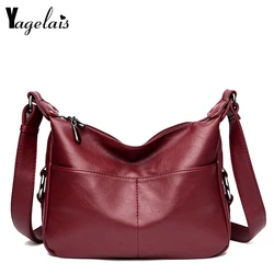 Genuine Leather Crossbody Bags Women Multi Zipper Flap Women Casual Sheepskin Bags Ladies Chic Shoulderbag Luxury Handbags