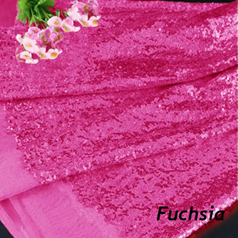 2Yard Embroidery Sequin Fabric Material Fuchsia Sparkly Fabric Used to Make Clothes Shoes Bags Wedding Partie Event Decor -9527