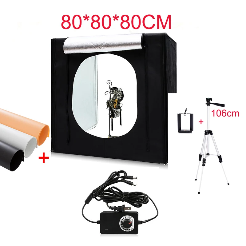 80X80X80CM Camera&Photo Dimmerable Led Light Box Photography Studio Photo Softbox Shooting Rent&Room With Free Gift