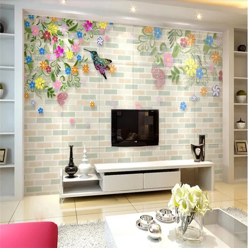 Custom mural colorful romantic pattern living room TV background wall painting factory wholesale wallpaper mural custom photo wa