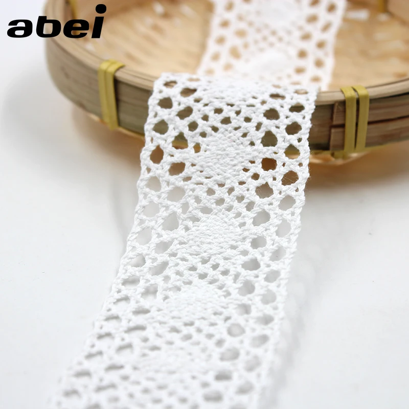 5yards/lot 4cm Cotton White Lace Ribbon DIY Sewing Trimming Handmade Patchwork COTTON Material