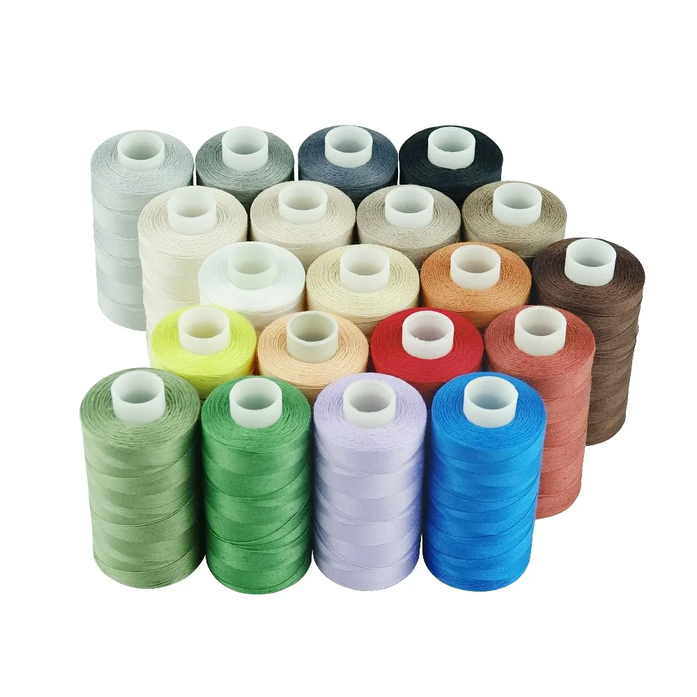 20 Multi Colors 100% Mercerized Long Staple Cotton Sewing Thread set 50s/3 for Quilting Sewing Piecing etc - 550 Yards Each