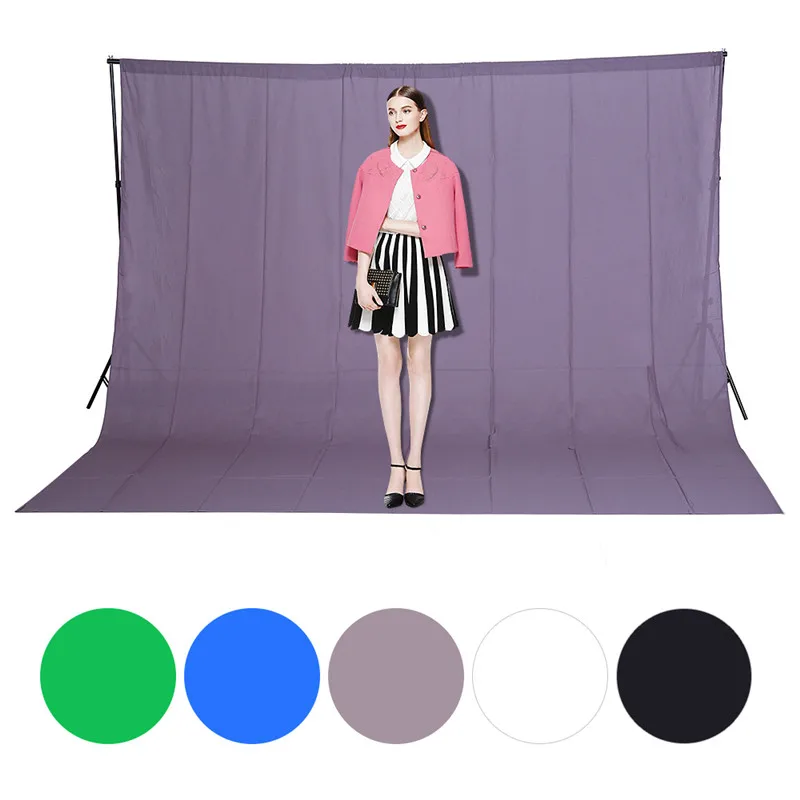 3X2M/10X6.5ft Gray Color Cotton Non-pollutant Textile Muslin Photo Backgrounds Studio Photography Screen Chromakey Backdrop