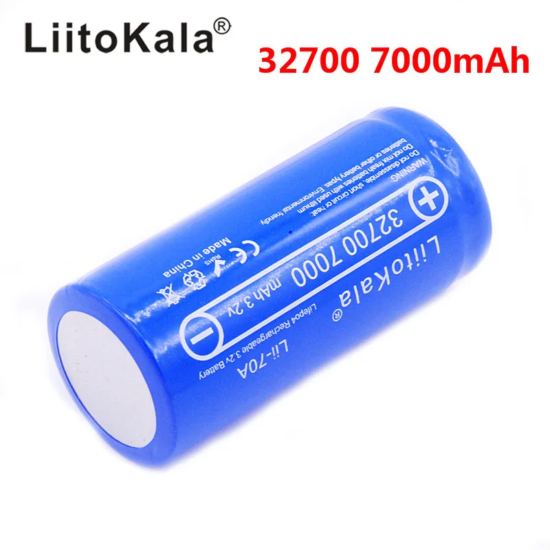 도매 LiitoKala lii-70A 3.2V 32700 7000mAh 6000mAh LiFePO4 배터리 35A 연속 방전 최대 55A 고전력 배터리