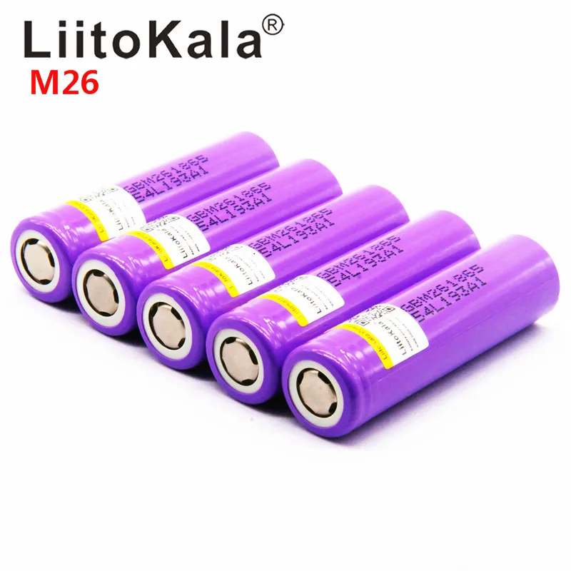 100% original LiitoKala for  M26 18650 2600mah 10A ICR18650 m26 2600mAh 3.7v charge 18650 for flashlight power bank