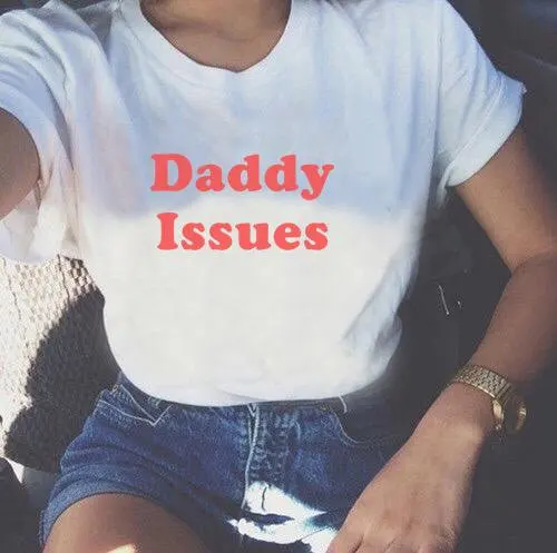 Skuggnas Daddy Issues Tumblr Girls Shirt Aesthetic Clothing Sugar Baby Tops Kawaii t shirt High quality girls t shirt dropship