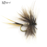 MNFT 10PCS 14# 12#  Grey Mosquito Dry Fly Hooks Fishing Trout Salmon Dry Flies Fish Hook Lures